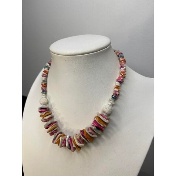 Necklace costume jewelry tropical shell faux puca puka shell beach summer wear - Picture 2 of 11